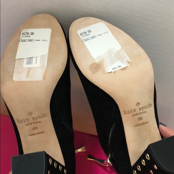 NWT Kate Spade Black Suede Cirra Boots, Size 8 - Picture 8 of 8